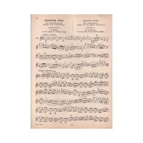 Etuden Fur Violine - Op.20 Vol.2  (Edição Antiga)