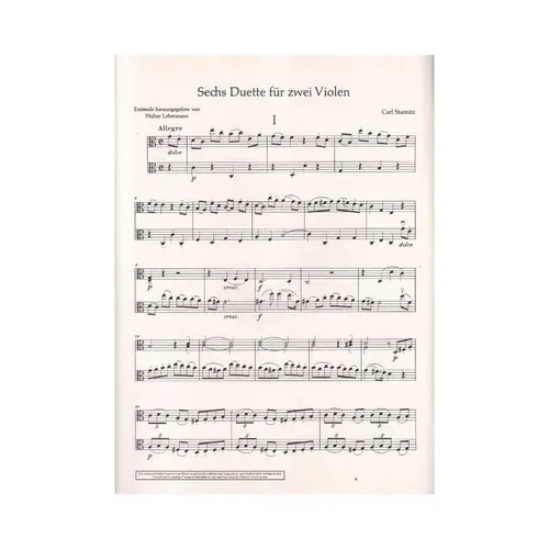 6 Duets (6 Duette) For 2 Violas - Book 1 N.1-3