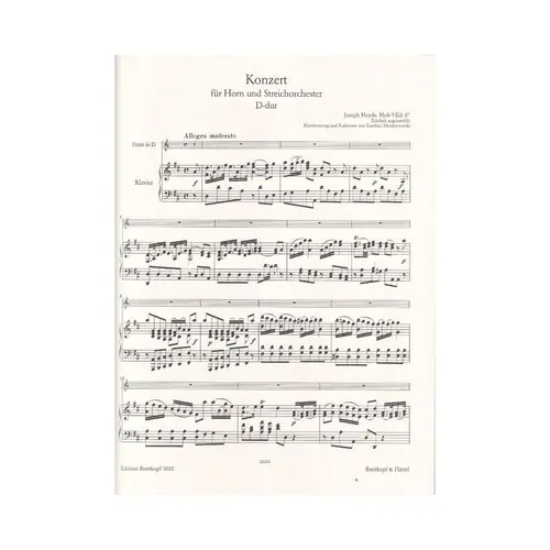 Konzert Fur Horn Und Streichorchester D-Dur Hob Vii D:4