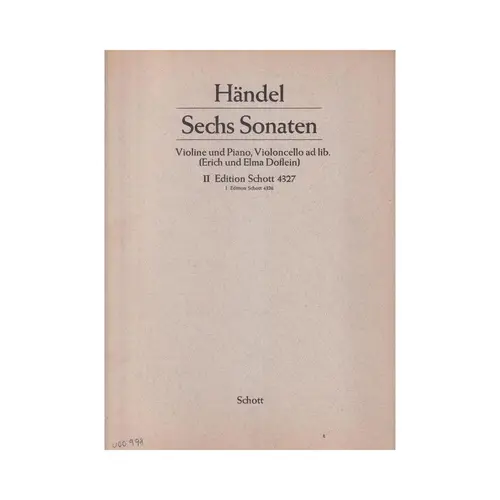 Sechs Sonaten - Vol.Ii