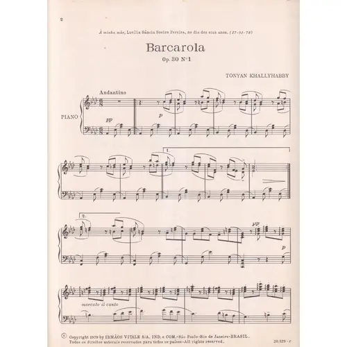 Barcarola - Op.30 N.1