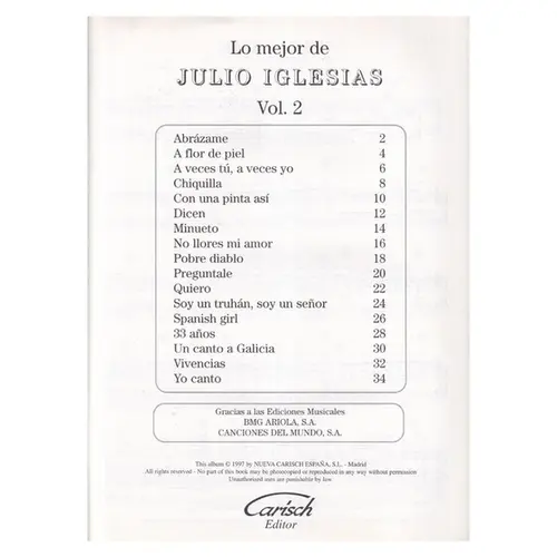 Lo Mejor De Julio Iglesias - Vol.2