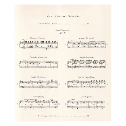 Suite Espagnole Op.47 - Urtext