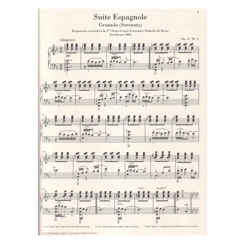 Suite Espagnole Op.47 - Urtext