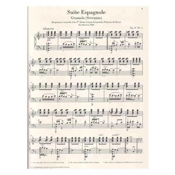 Suite Espagnole Op.47 - Urtext