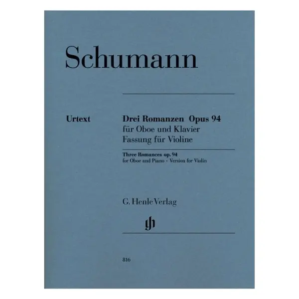 Three Romances Op.94 For Oboe And Piano (Version For Violin)