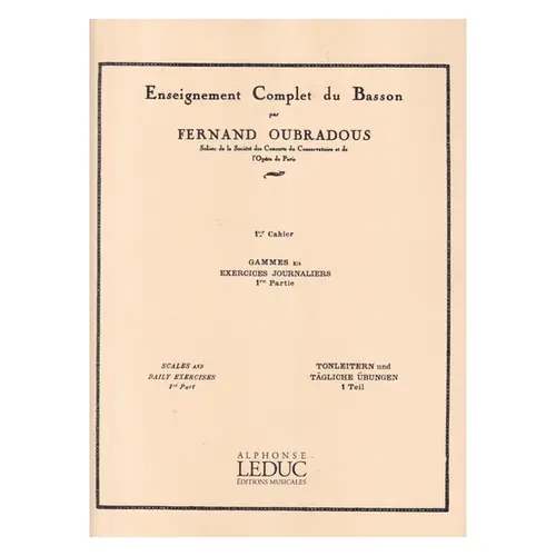 Enseignement Complet Du Basson - Vol.1