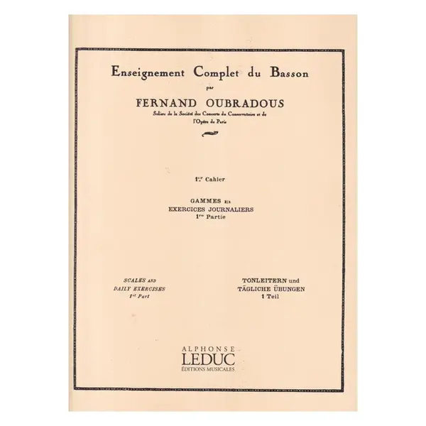 Enseignement Complet Du Basson - Vol.1