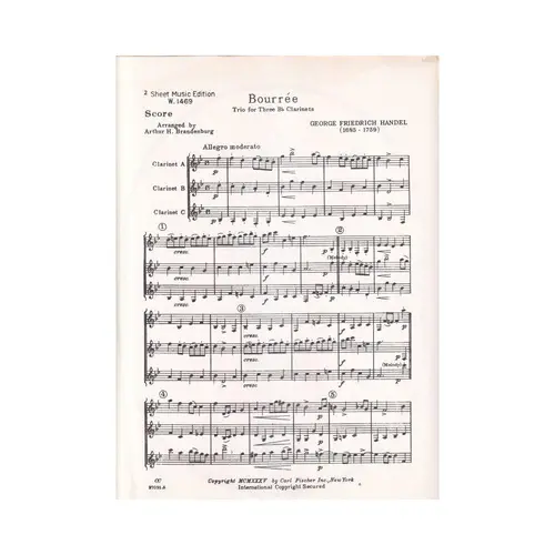 Bourree For Three Clarinets