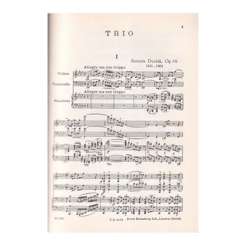 Piano Trio F Minor - Op.65