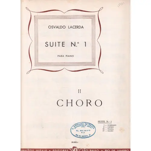Choro (N.2 Da Suite N.1) - Exemplar Antigo