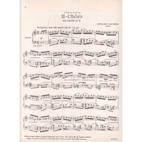Choro (N.2 Da Suite N.1) - Exemplar Antigo