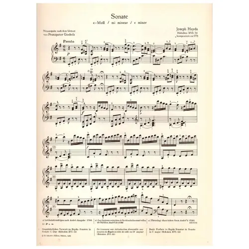 Sonate E Moll - Hob. XVI:34