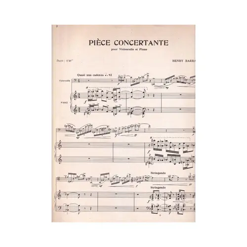 Piece Concedrtante Pour Violoncello  (Ed. Anatiga)