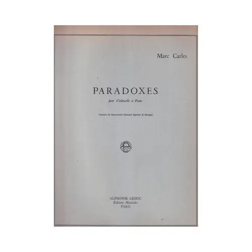 Paradoxes Pour Violoncello  (Edição Antiga)