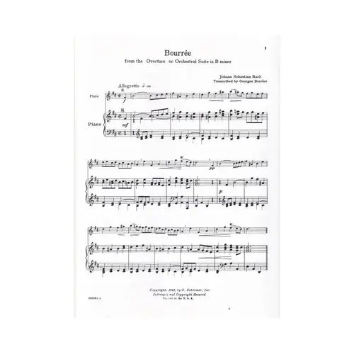 Bourree From The Ouverture Or Orch.Suite In B Min