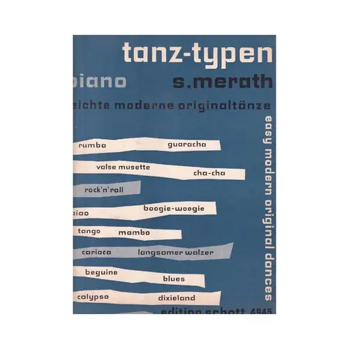 Tanz-Typen - Vol. Moderne Rhythmen Fur Klavier
