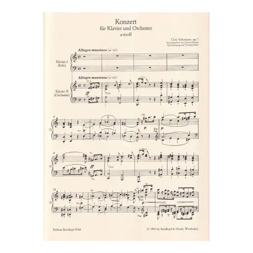 Konzert Fur Klavier Und Orchester A-Moll Op.7 (Two Pianos)