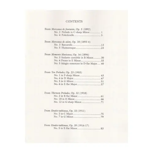 Rachmaninoff Masterpieces For Solo Piano