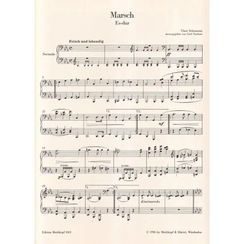 March in E flat major for piano for 4 Hands
