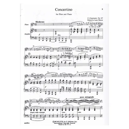 Concertino For Flute And Piano - Op.107