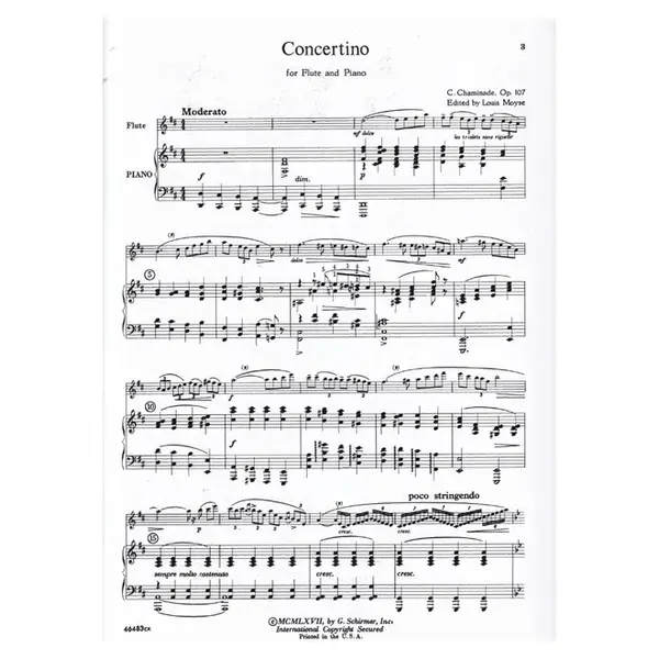 Concertino For Flute And Piano - Op.107