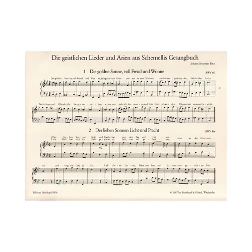 Sacred Songs and Arias from Schemelli’s Song Book BWV 439 – 507