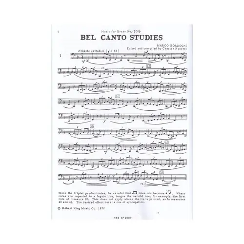 43 Bel Canto Studies For Tuba (Or Bass Trombone)