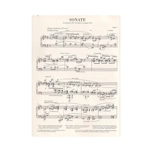 Klaviersonate - Op.1  - Urtext