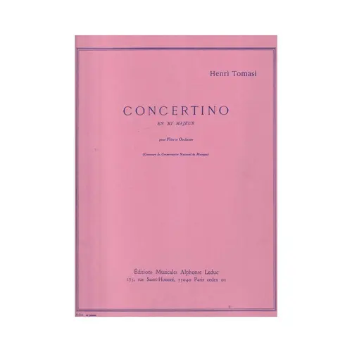 Concertino En Mi Majeur Pour Flute Et Piano