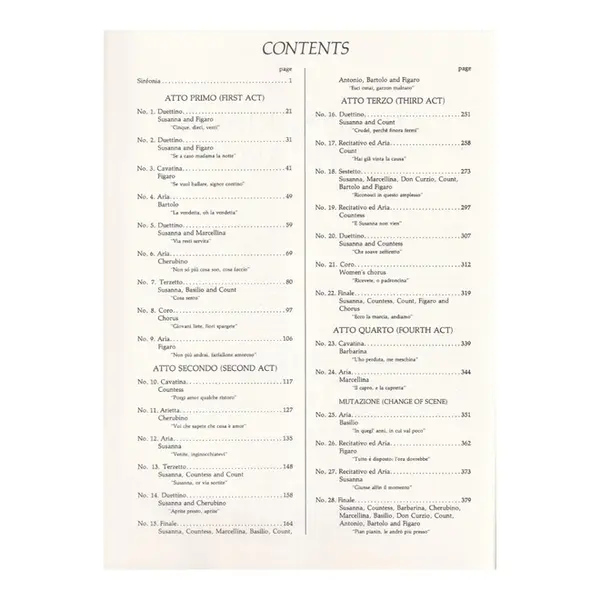 The Marriage Of Figaro In Full Score