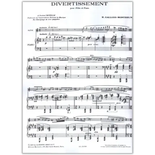 Divertissement Pour Flute Et Piano