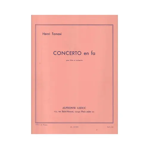 Concerto En Fa Pour Flute Et Orchestre (Flute Et Piano)