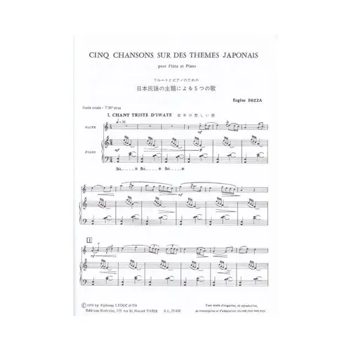 Cinq Chansons Sur Des Themes Japonais