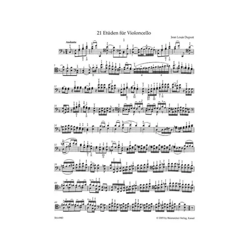 21 Etudes For Violoncello