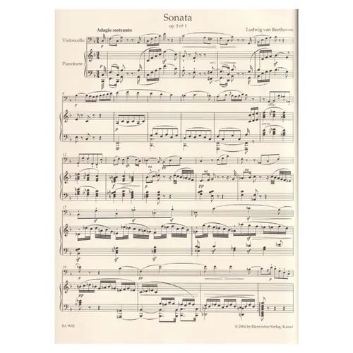 Sonatas For Violoncello And Piano - Urtext
