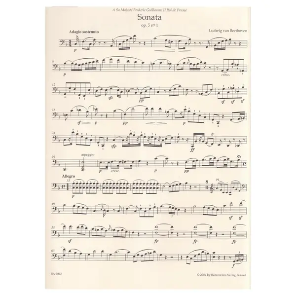 Sonatas For Violoncello And Piano - Urtext