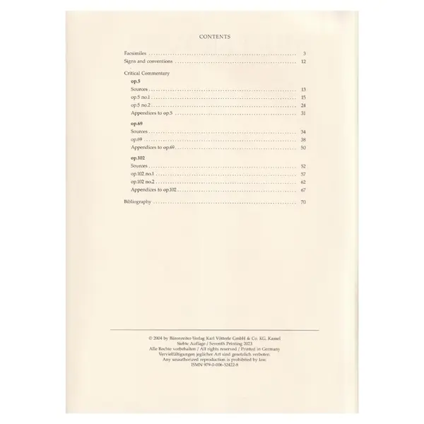 Sonatas For Violoncello And Piano - Urtext