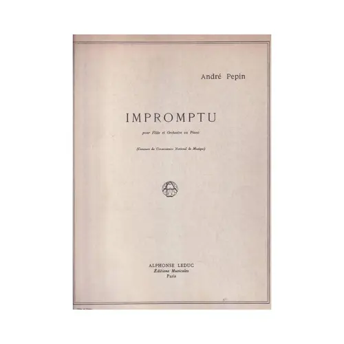 Impromptu Pour Flute Et Orchestre Ou Piano