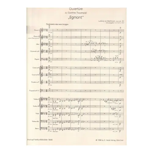 Egmont Overture aus Op.84 for Orchester (Full Score)