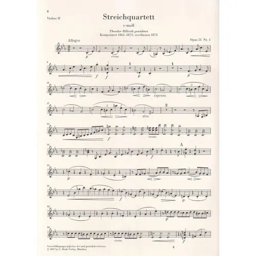 Streichquartette - Op. 51 N.1 C-Moll - N.2 A-Moll - Urtext