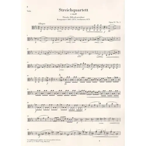Streichquartette - Op. 51 N.1 C-Moll - N.2 A-Moll - Urtext