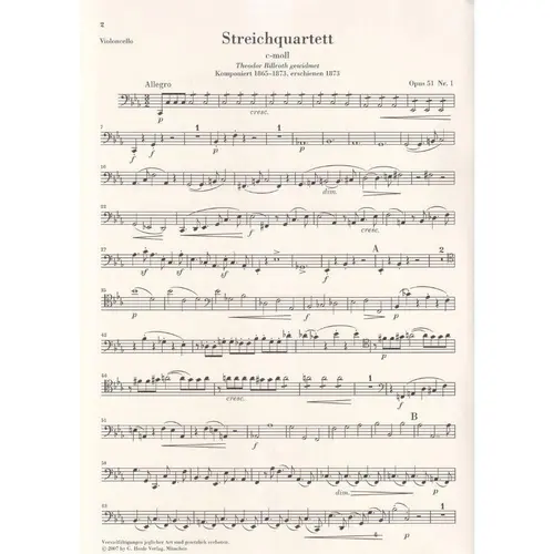 Streichquartette - Op. 51 N.1 C-Moll - N.2 A-Moll - Urtext