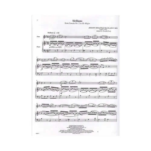 Siciliano From Sonata N. 2 In Eb Major - Flauta
