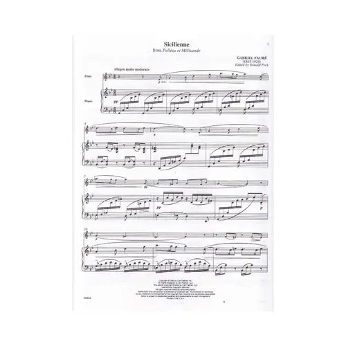 Sicilienne From Pelleas Et Melisande - Flute