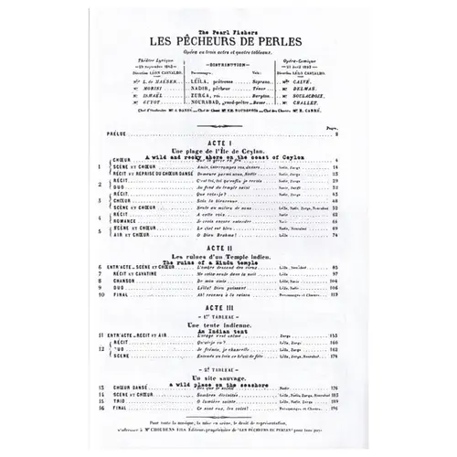 The Pearl Fishers - vocal score