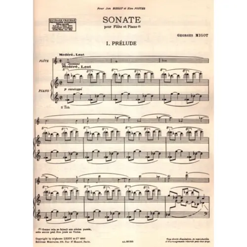 Sonate Pour Flute Et Piano