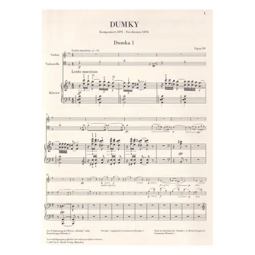 Dumky - Piano Trio Op.90