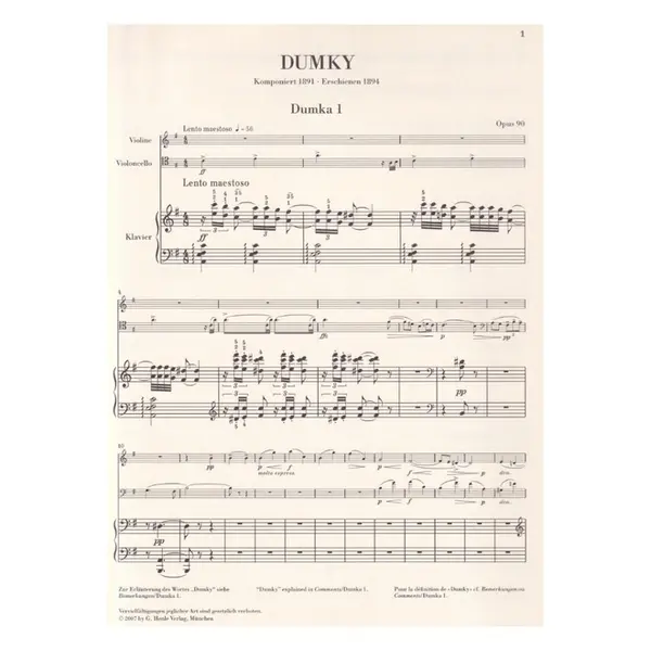 Dumky - Piano Trio Op.90