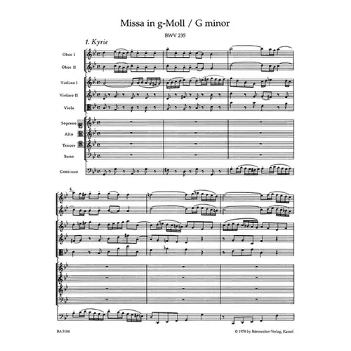 Missa G-Moll Bwv 235 - Lutheran Mass
